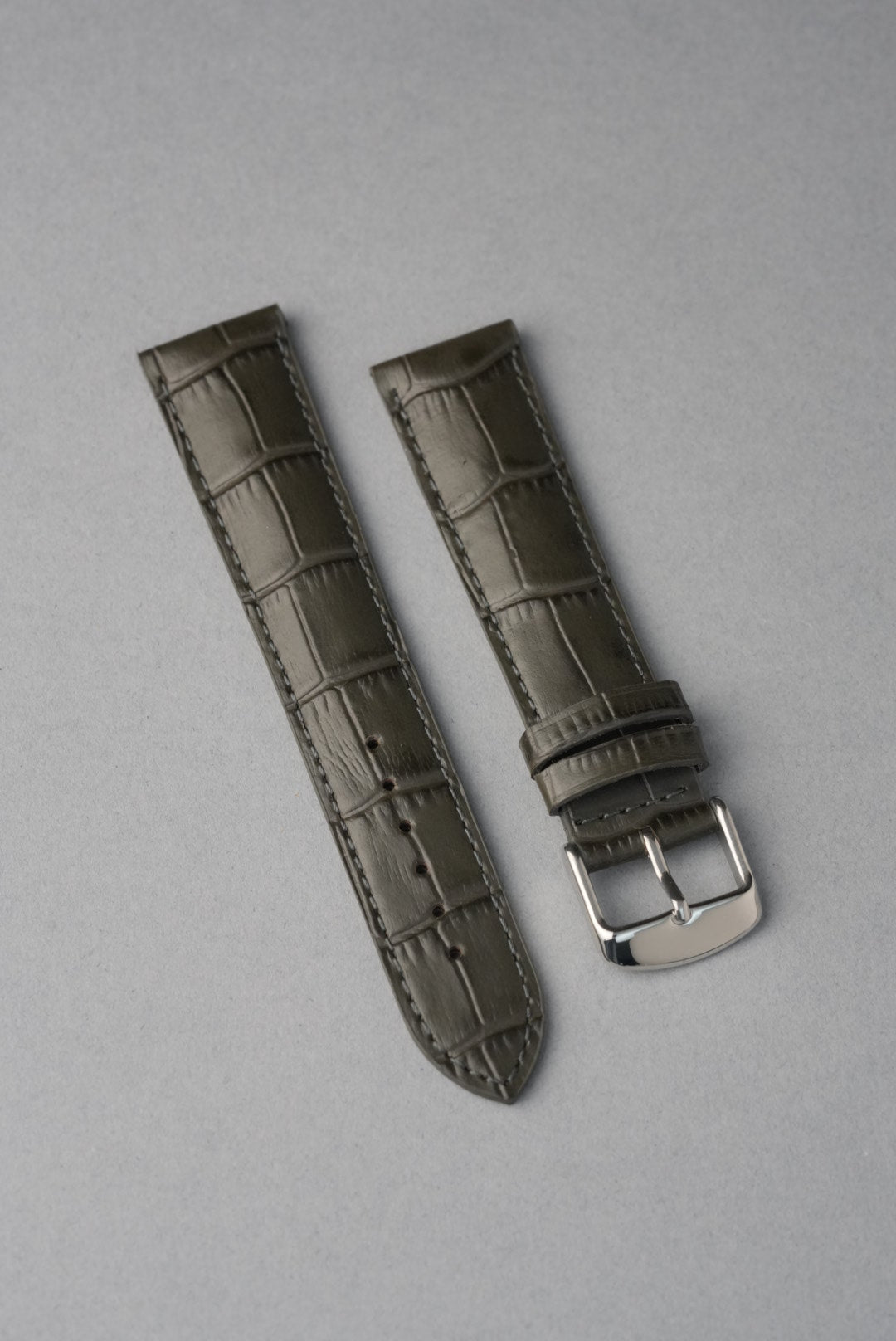 Embossed Alligator Leather Watch Strap - 18mm to 24mm