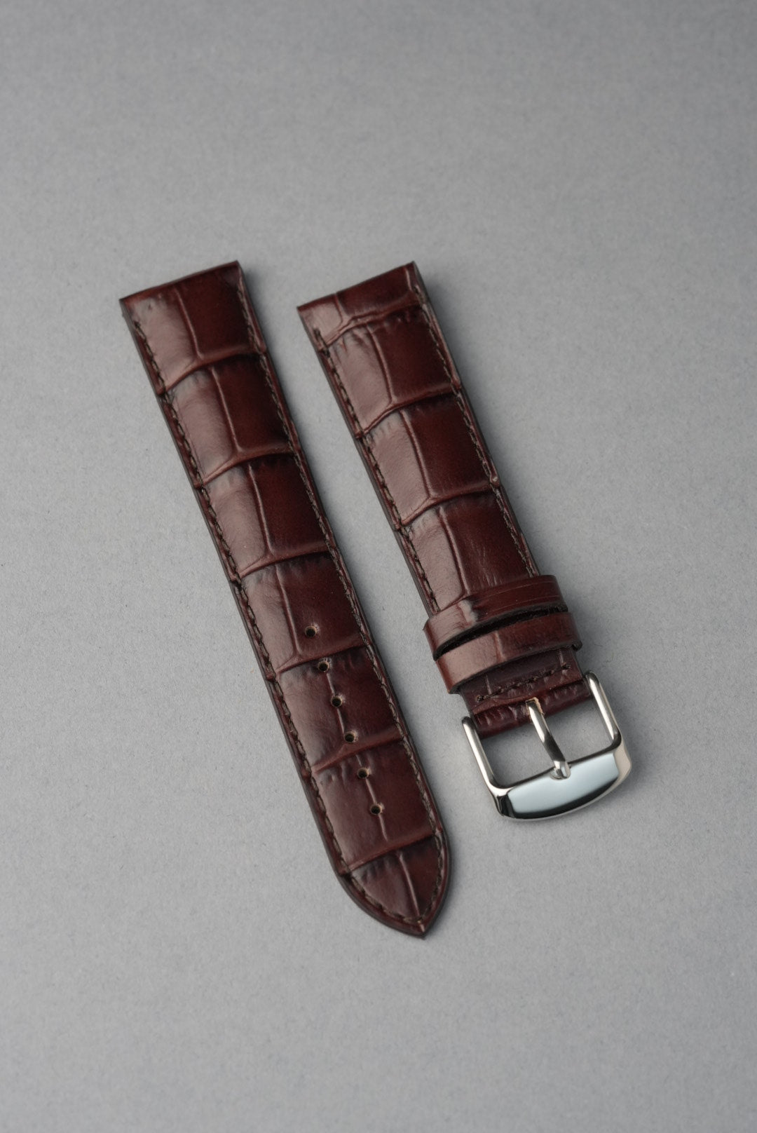 Embossed Alligator Leather Watch Strap - 18mm to 24mm