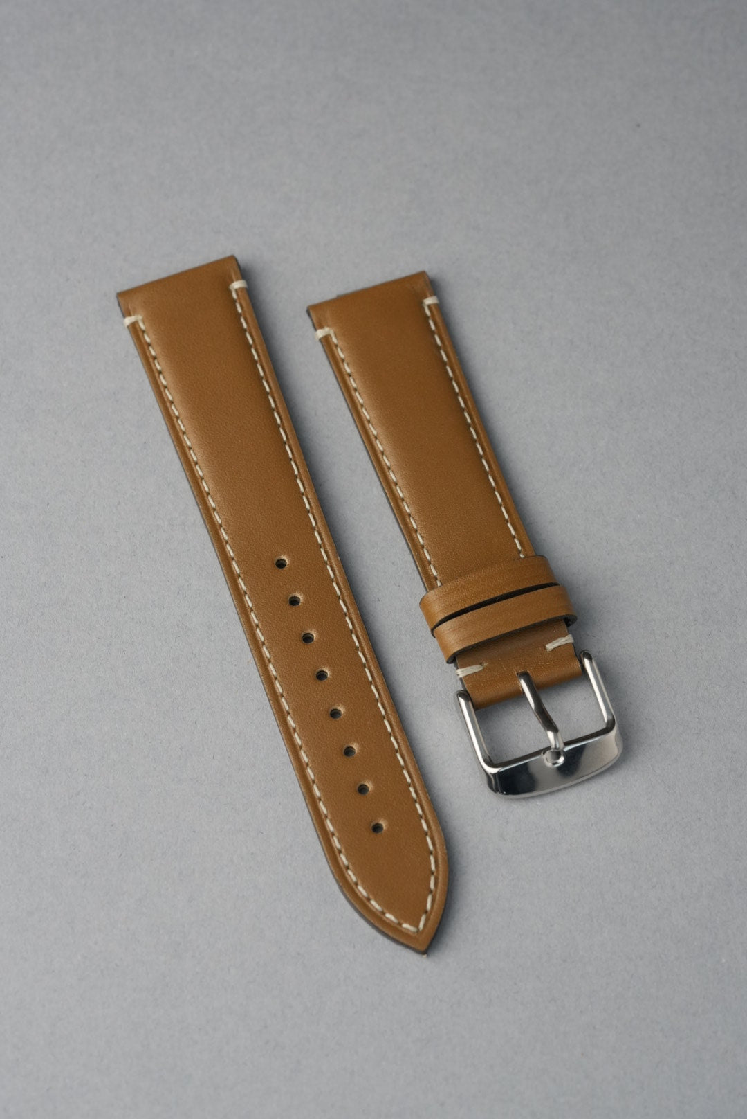 Handmade Leather Strap with Contrast Stitch – 18mm to 22mm