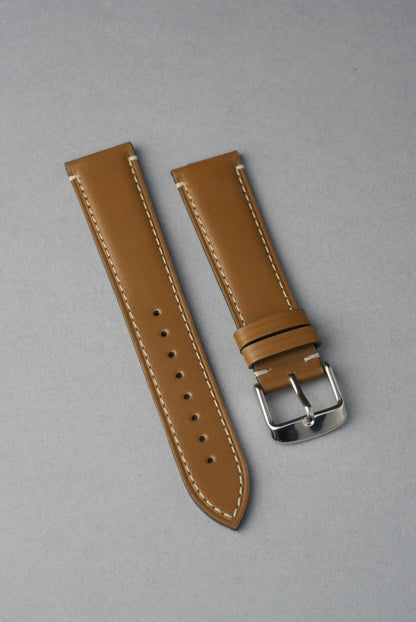 Handmade Leather Strap with Contrast Stitch – 18mm to 22mm