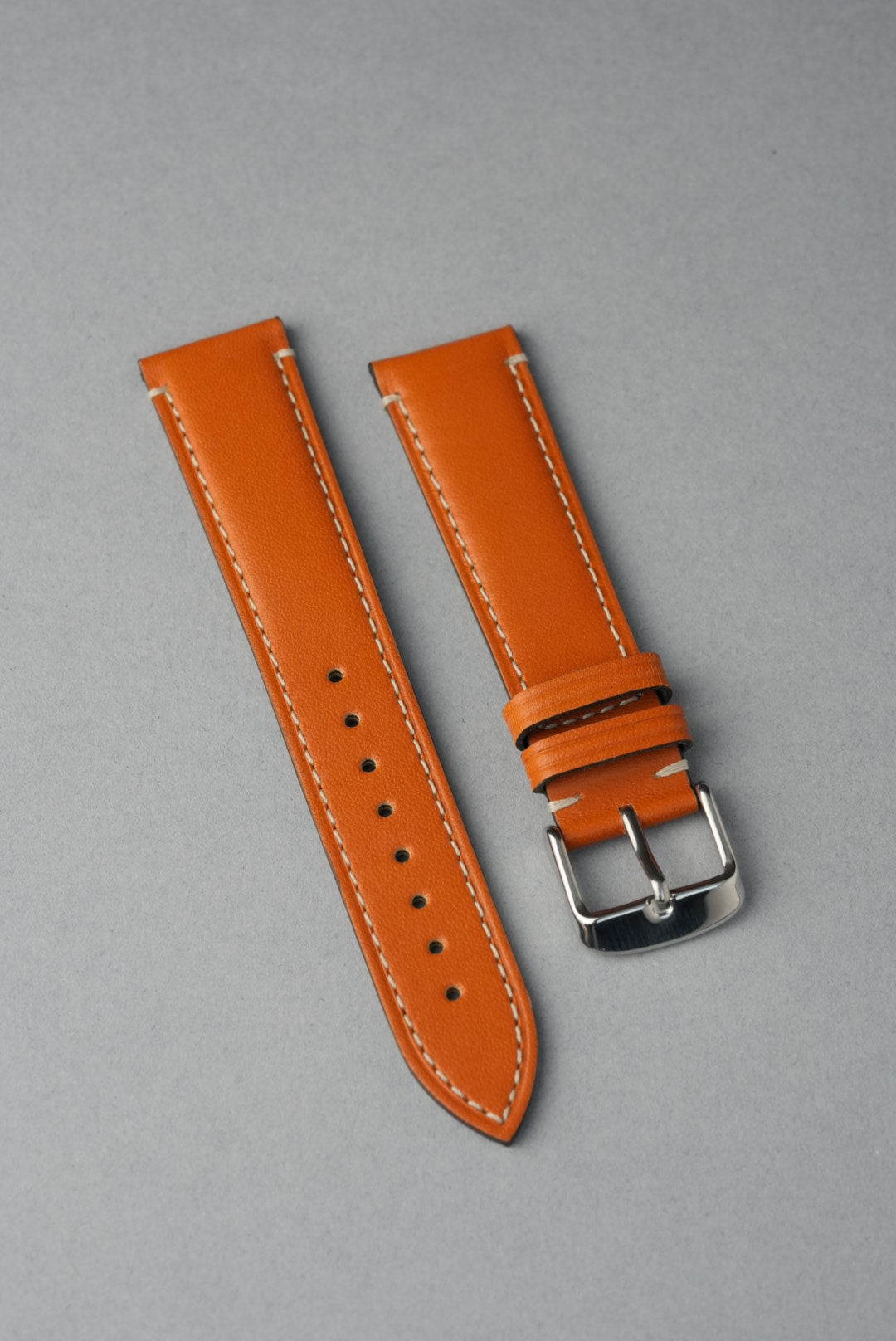 Handmade Leather Strap with Contrast Stitch – 18mm to 22mm
