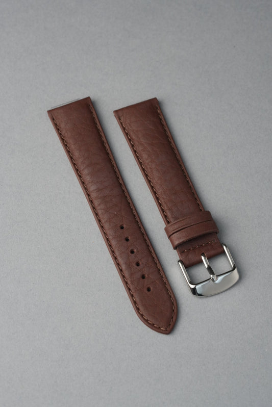 Soft Grain Leather Strap with Nubuck Lining - 18mm to 24mm