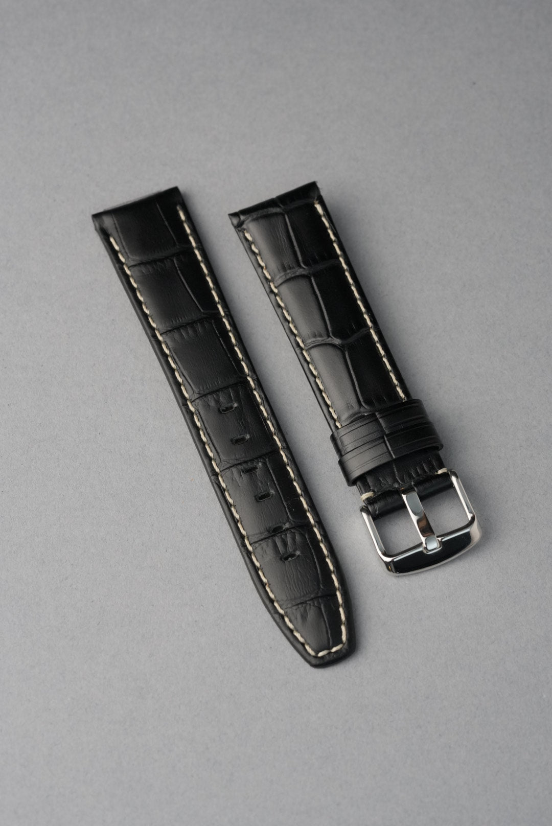 Embossed Alligator Leather With Contrast Stitch Watch Strap - 18mm to 24 mm