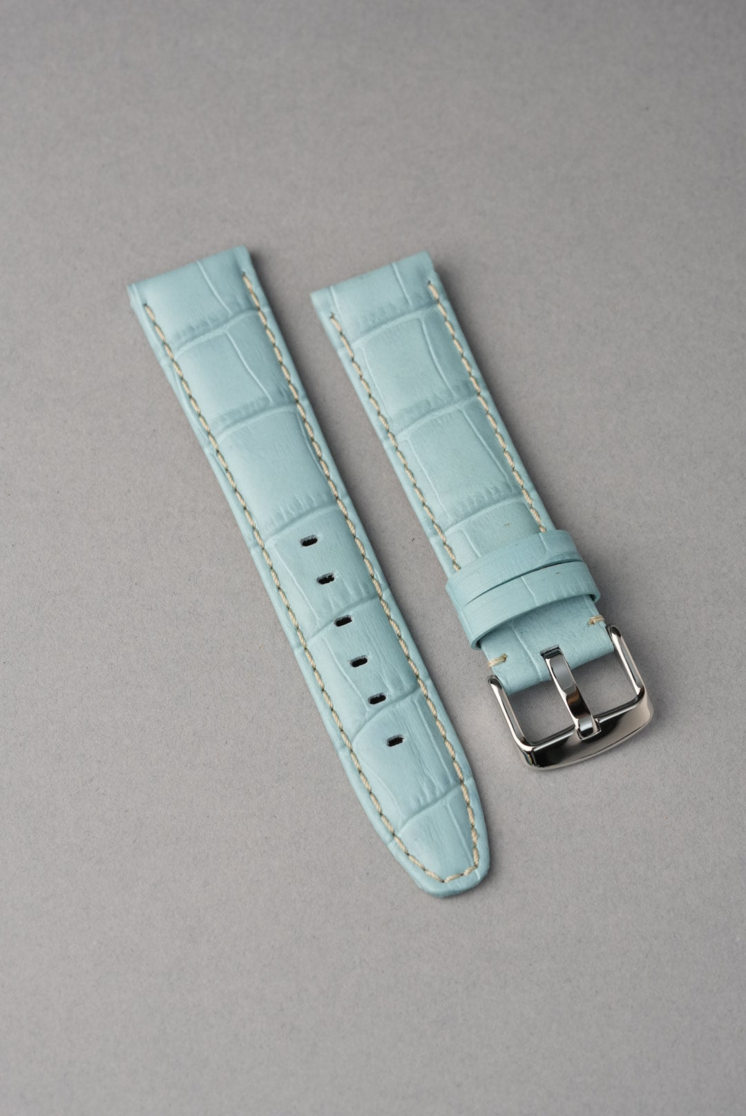 Embossed Alligator Leather With Contrast Stitch Watch Strap - 18mm to 24 mm