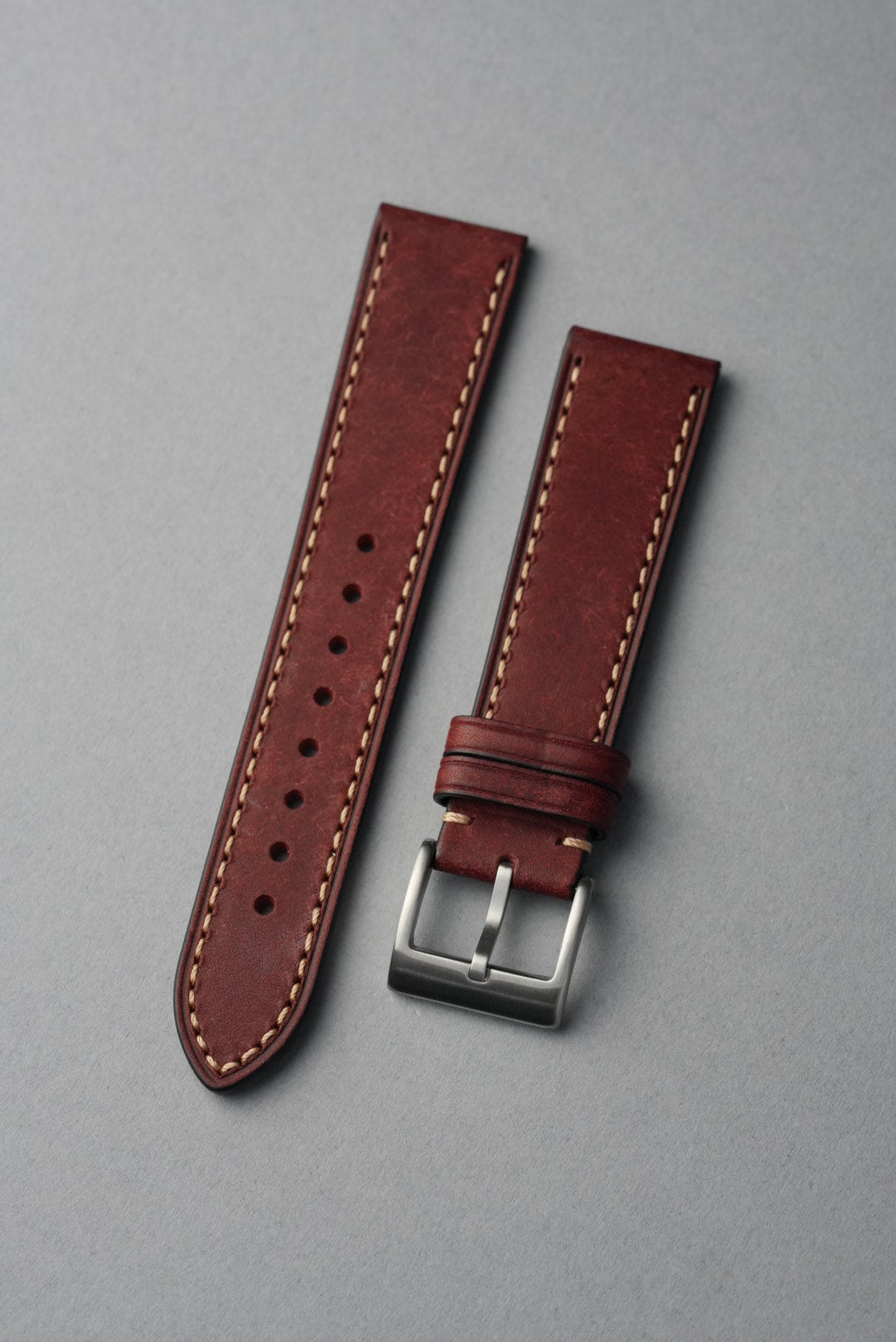 Tuscan Pueblo Leather Strap with Contrast Stitch – 20mm to 22mm