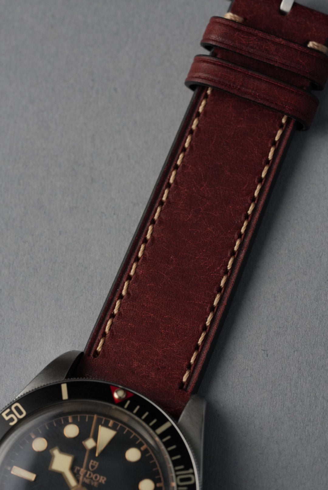 Tuscan Pueblo Leather Strap with Contrast Stitch – 20mm to 22mm
