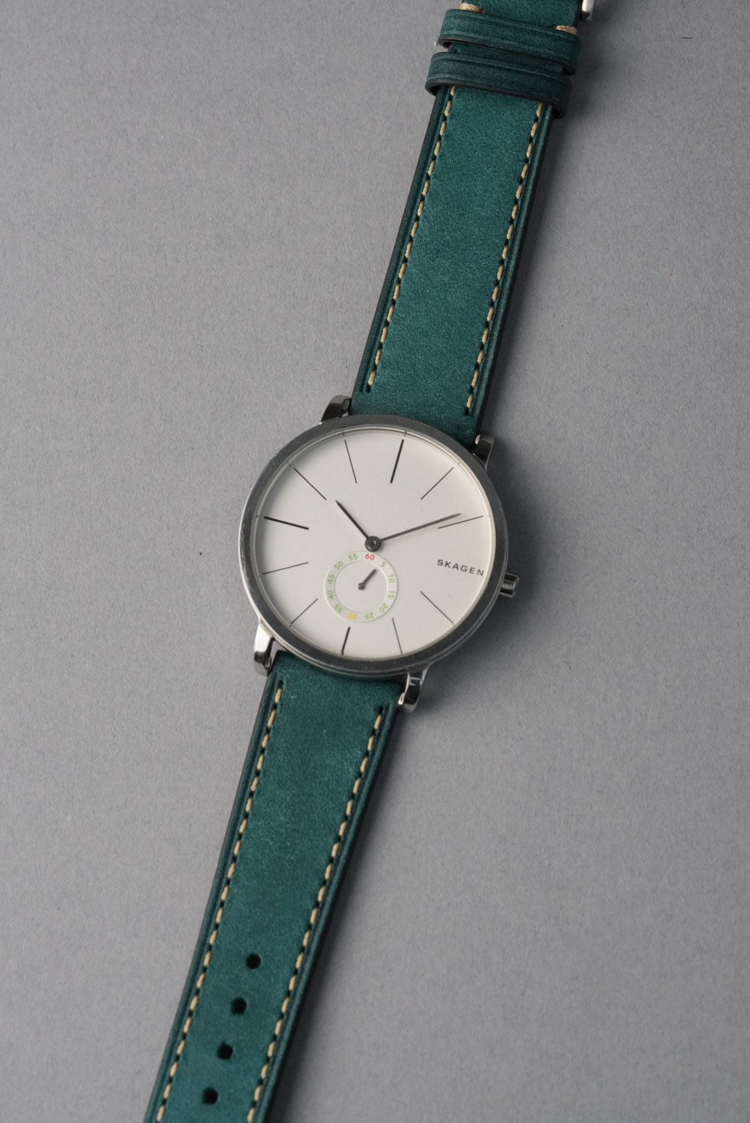 Tuscan Pueblo Leather Strap with Contrast Stitch – 20mm to 22mm