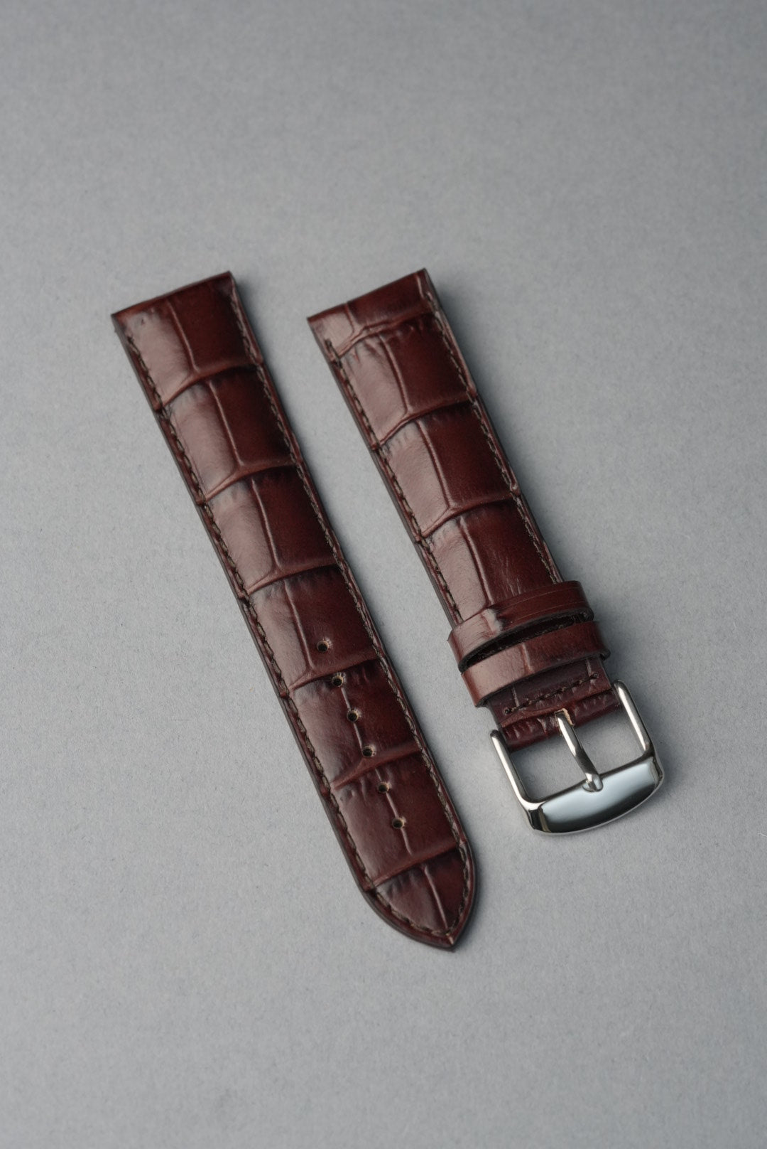 Embossed Alligator Leather Watch Strap - 18mm to 24mm