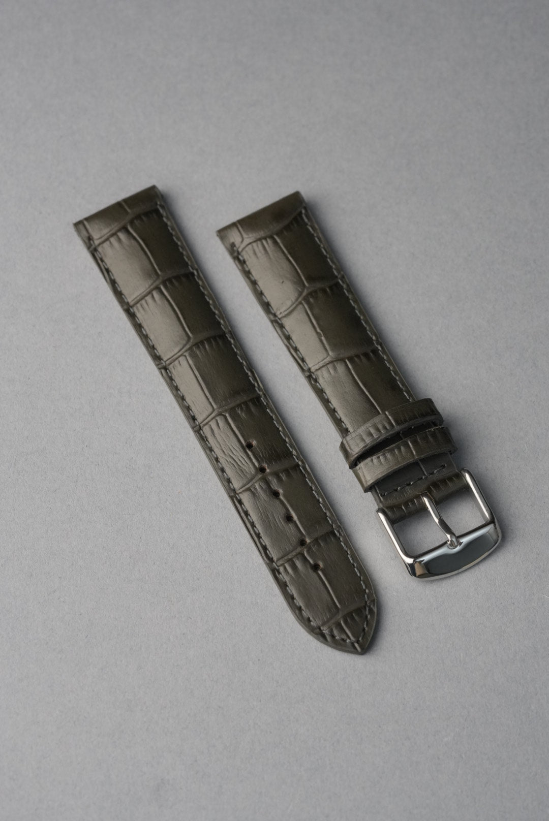 Embossed Alligator Leather Watch Strap - 18mm to 24mm