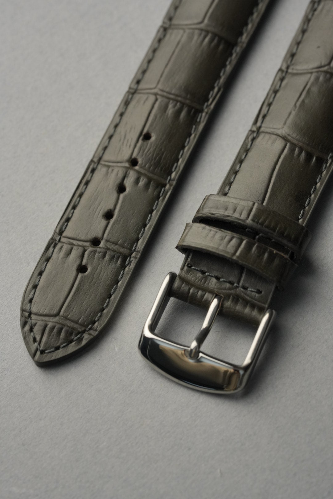 Embossed Alligator Leather Watch Strap - 18mm to 24mm