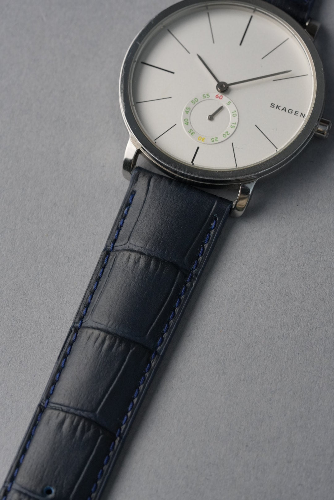 Embossed Alligator Leather Watch Strap - 18mm to 24mm