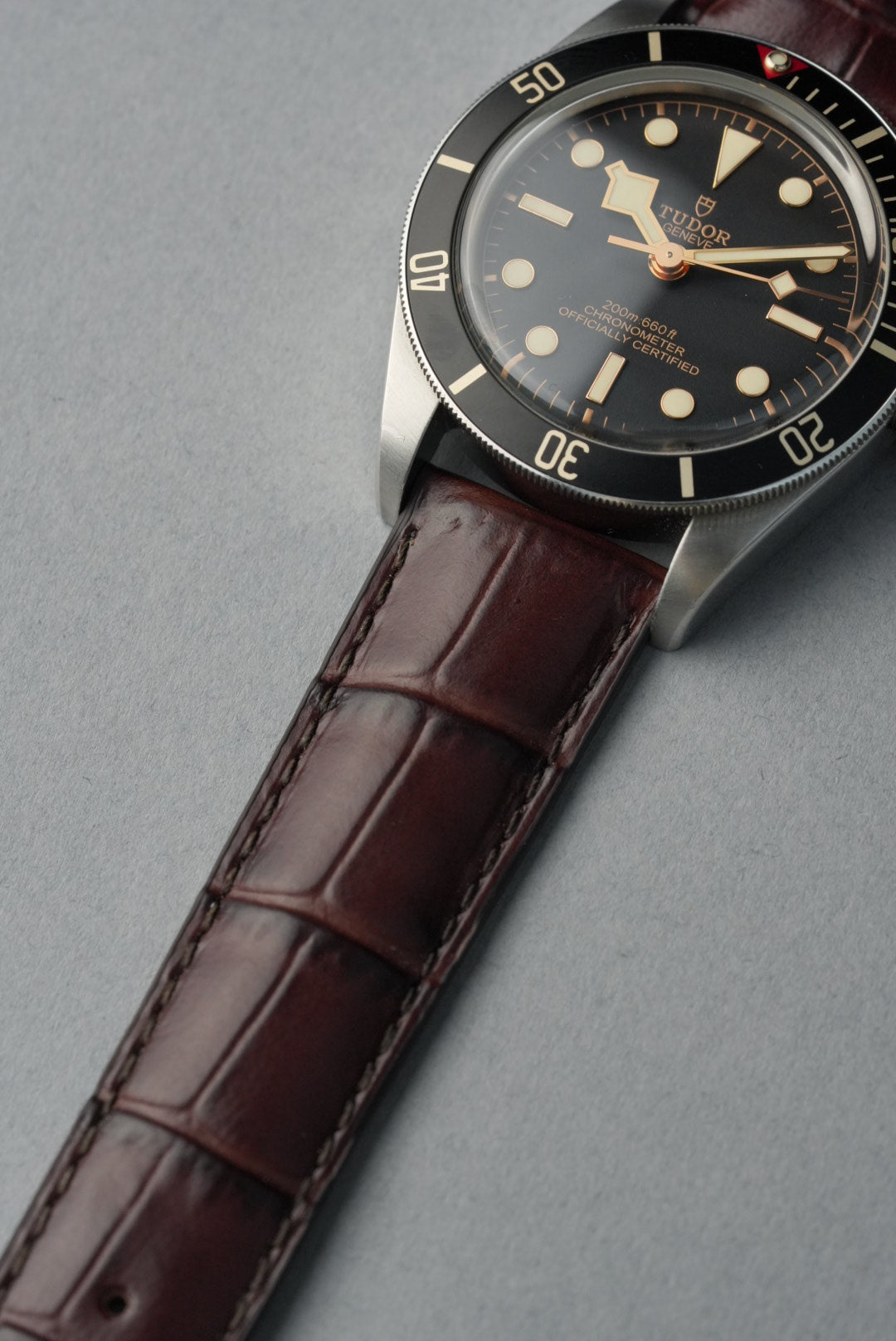 Embossed Alligator Leather Watch Strap - 18mm to 24mm