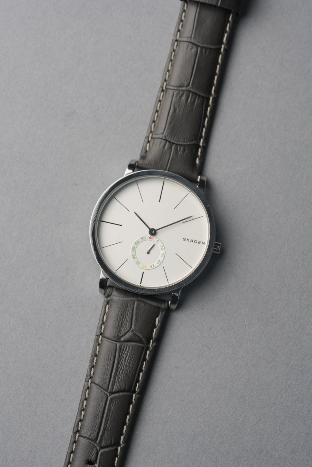 Embossed Alligator Leather With Contrast Stitch Watch Strap - 18mm to 24 mm