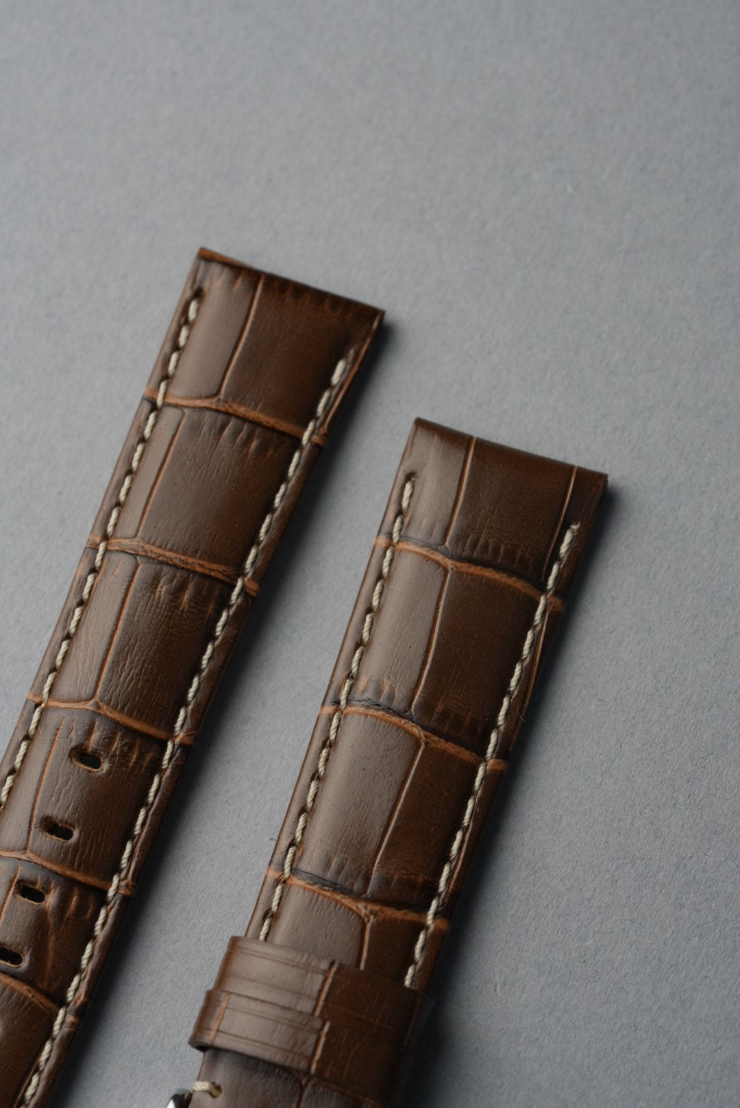 Embossed Alligator Leather With Contrast Stitch Watch Strap - 18mm to 24 mm