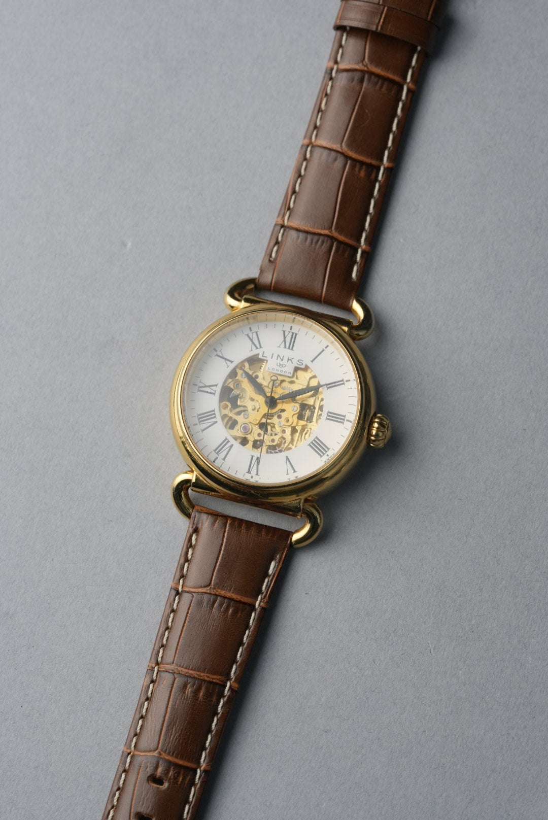 Embossed Alligator Leather With Contrast Stitch Watch Strap - 18mm to 24 mm