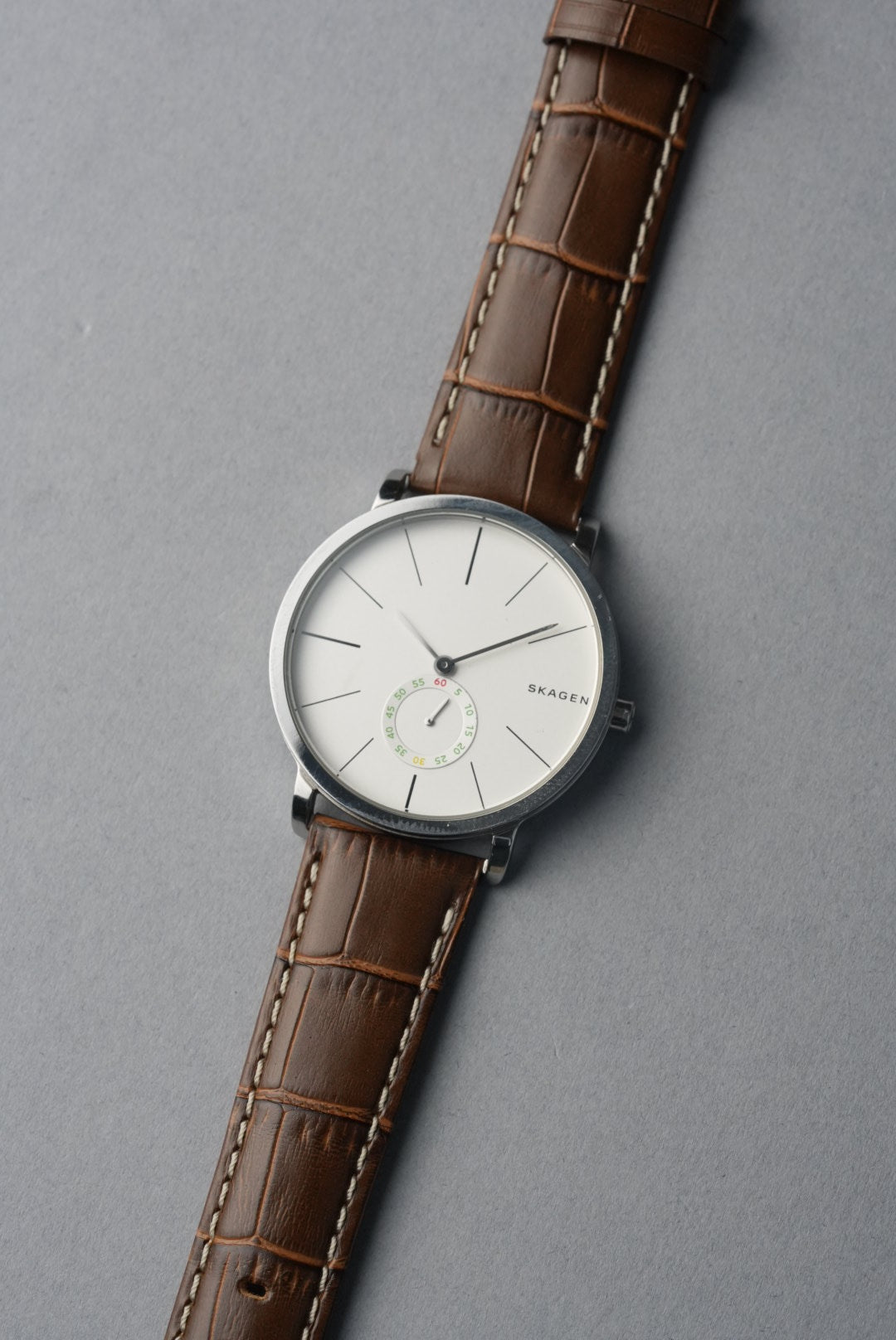 Embossed Alligator Leather With Contrast Stitch Watch Strap - 18mm to 24 mm