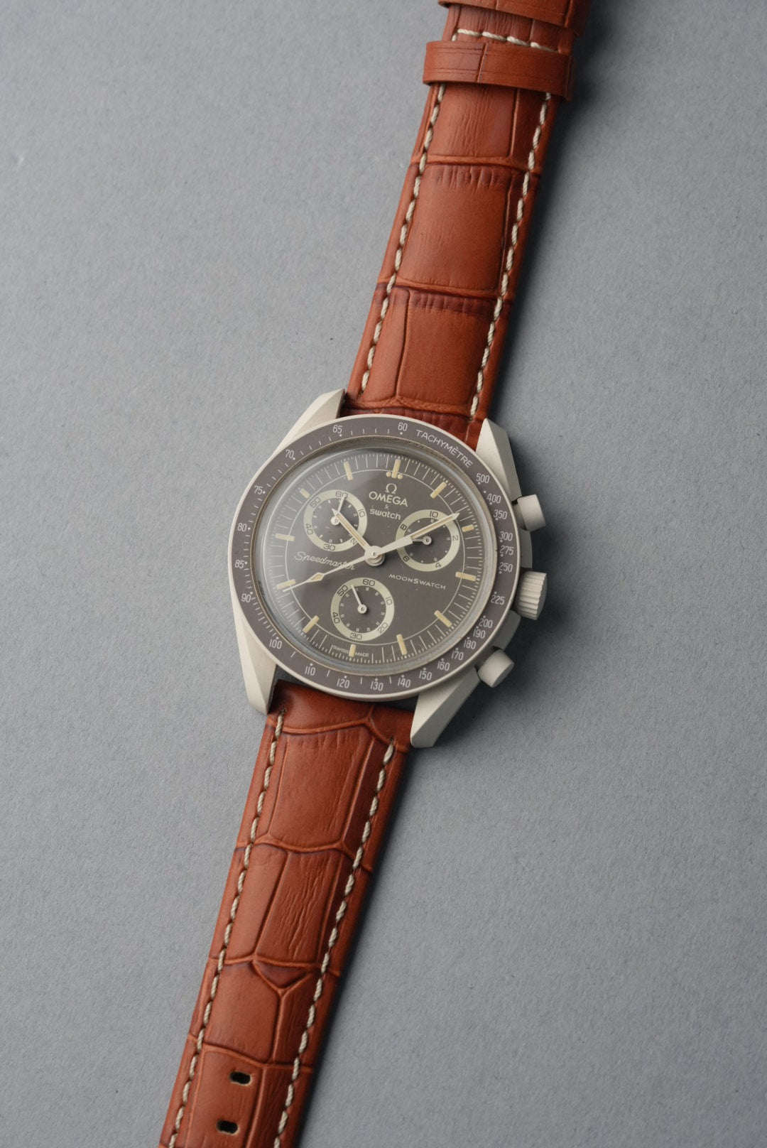 Embossed Alligator Leather With Contrast Stitch Watch Strap - 18mm to 24 mm