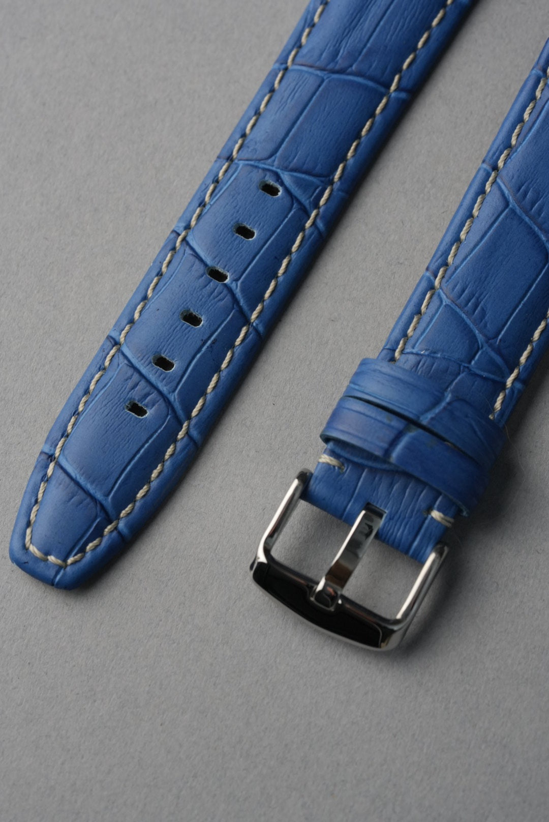 Embossed Alligator Leather With Contrast Stitch Watch Strap - 18mm to 24 mm