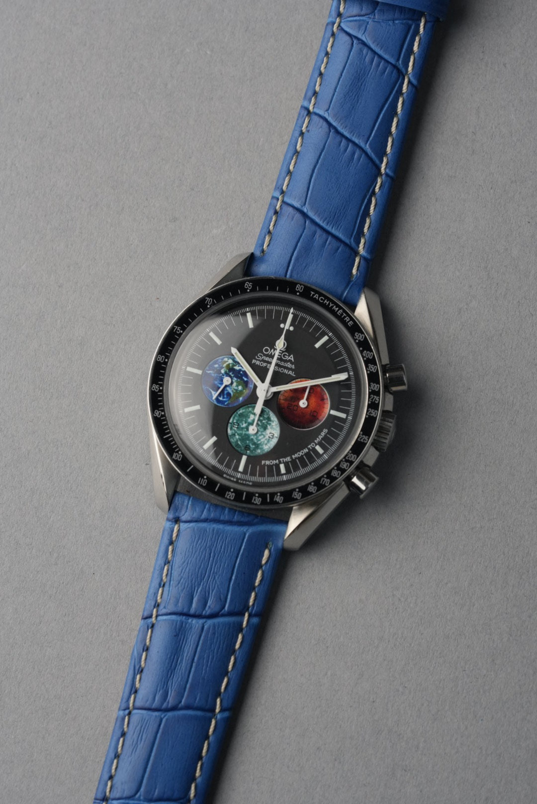 Embossed Alligator Leather With Contrast Stitch Watch Strap - 18mm to 24 mm