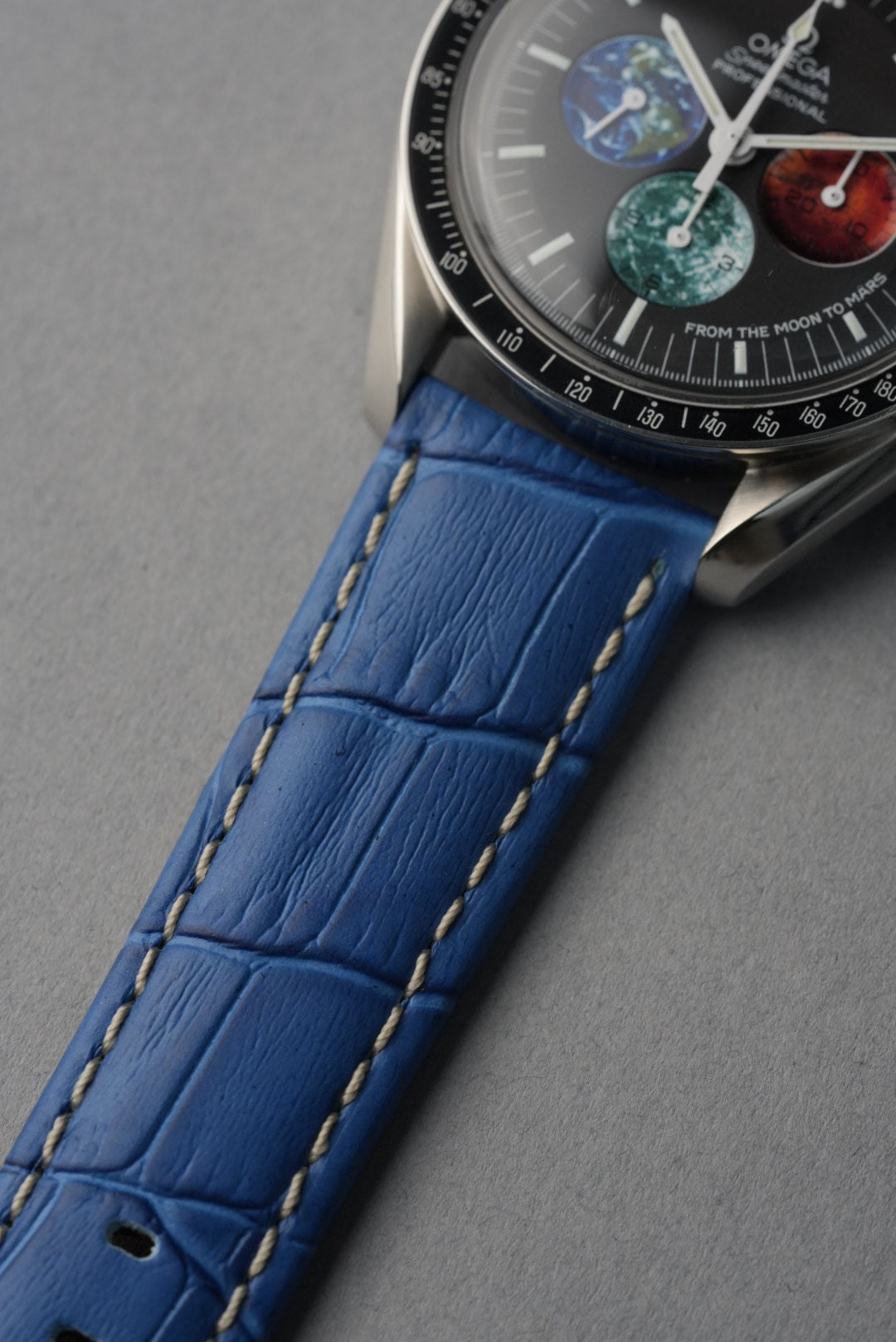 Embossed Alligator Leather With Contrast Stitch Watch Strap - 18mm to 24 mm