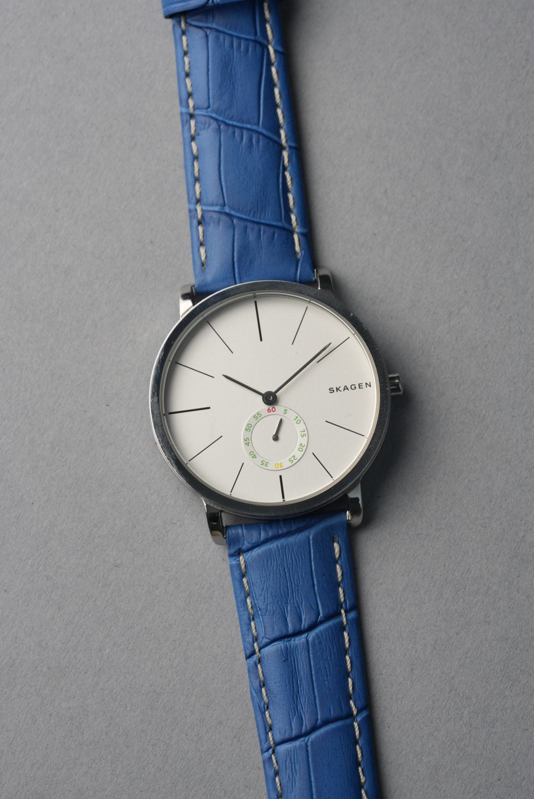 Embossed Alligator Leather With Contrast Stitch Watch Strap - 18mm to 24 mm