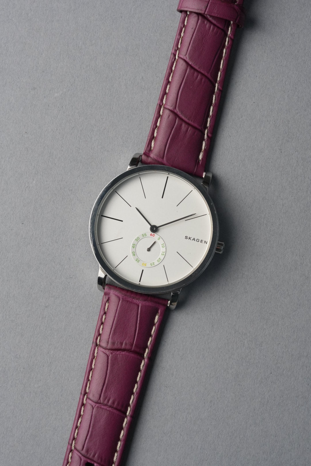 Embossed Alligator Leather With Contrast Stitch Watch Strap - 18mm to 24 mm