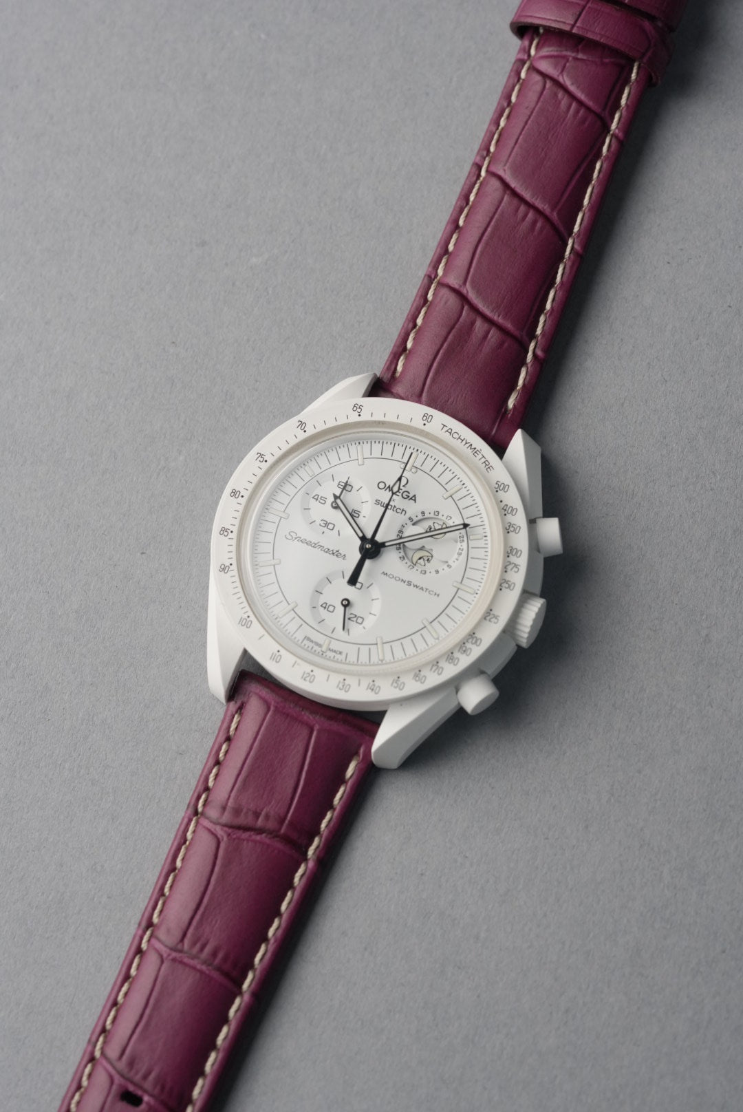 Embossed Alligator Leather With Contrast Stitch Watch Strap - 18mm to 24 mm