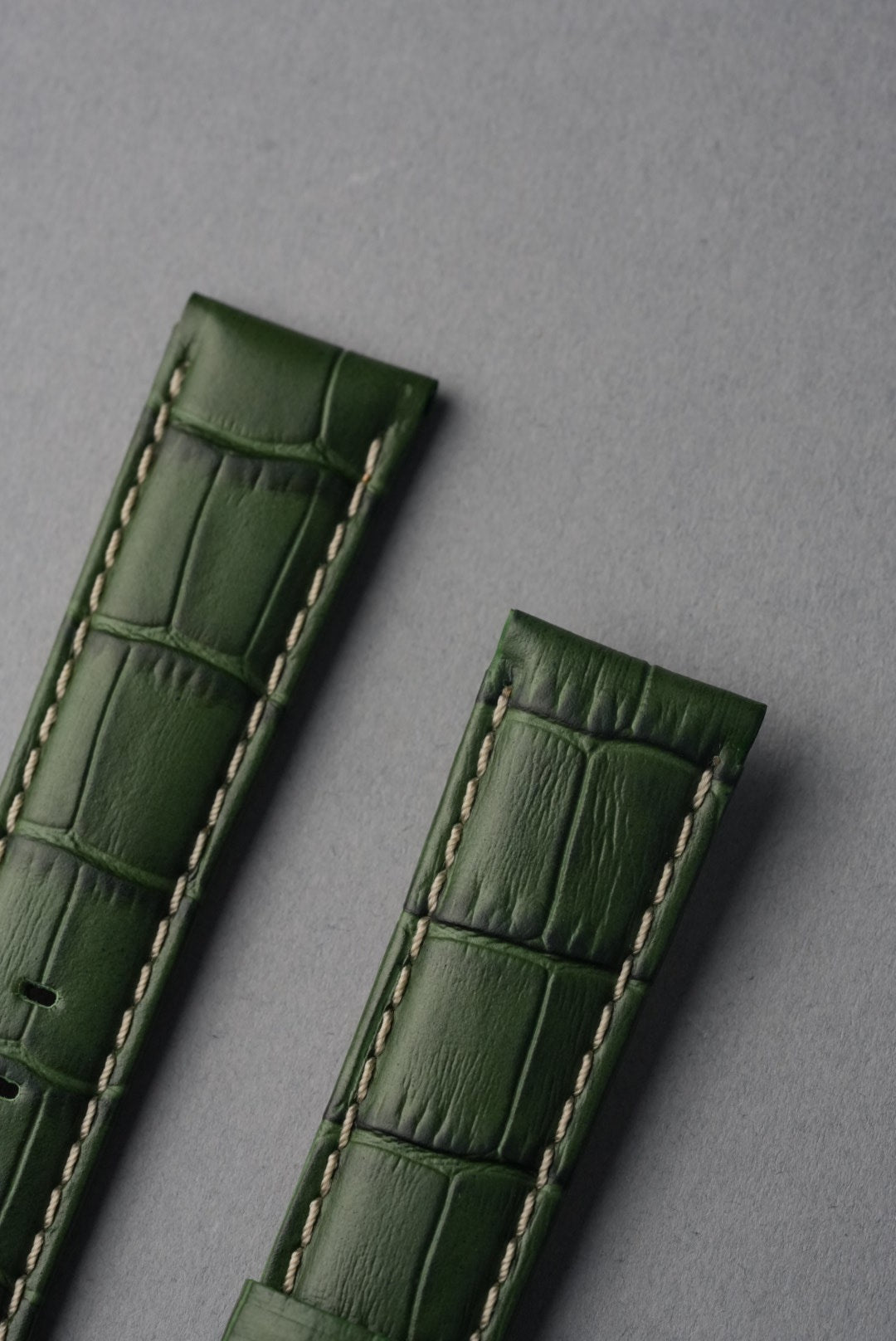 Embossed Alligator Leather With Contrast Stitch Watch Strap - 18mm to 24 mm