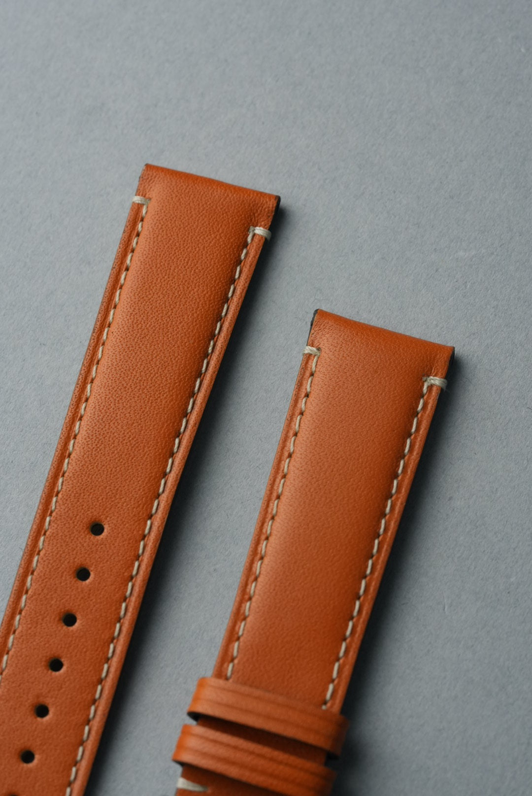 Handmade Leather Strap with Contrast Stitch – 18mm to 22mm