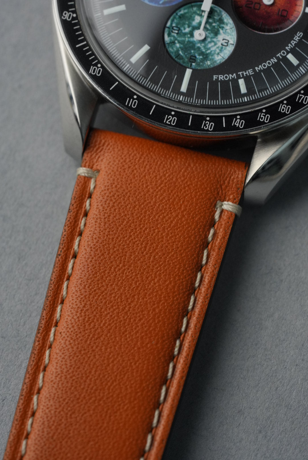 Handmade Leather Strap with Contrast Stitch – 18mm to 22mm
