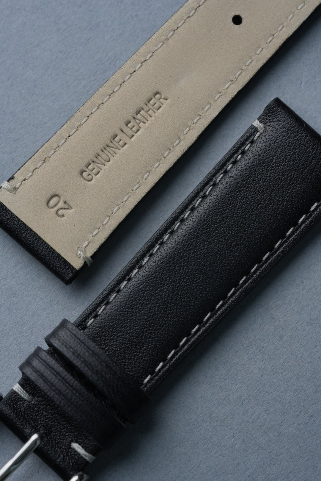 Handmade Leather Strap with Contrast Stitch – 18mm to 22mm