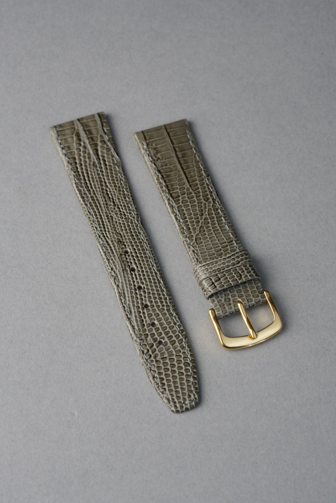 Lizard Grain Leather Strap with Nubuck Lining - 12 mm to 22 mm