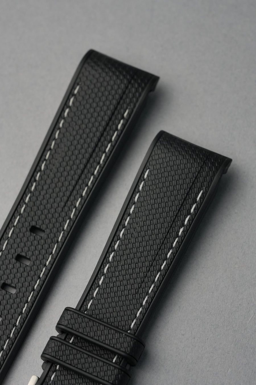 Black Woven Silicone Rubber Strap for MoonSwatch, Rolex & Omega – 20 mm