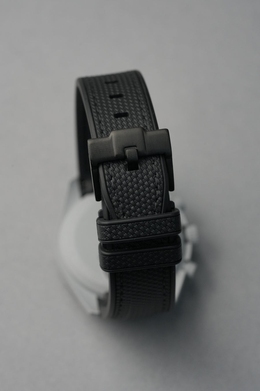 Black Woven Silicone Rubber Strap for MoonSwatch, Rolex & Omega – 20 mm