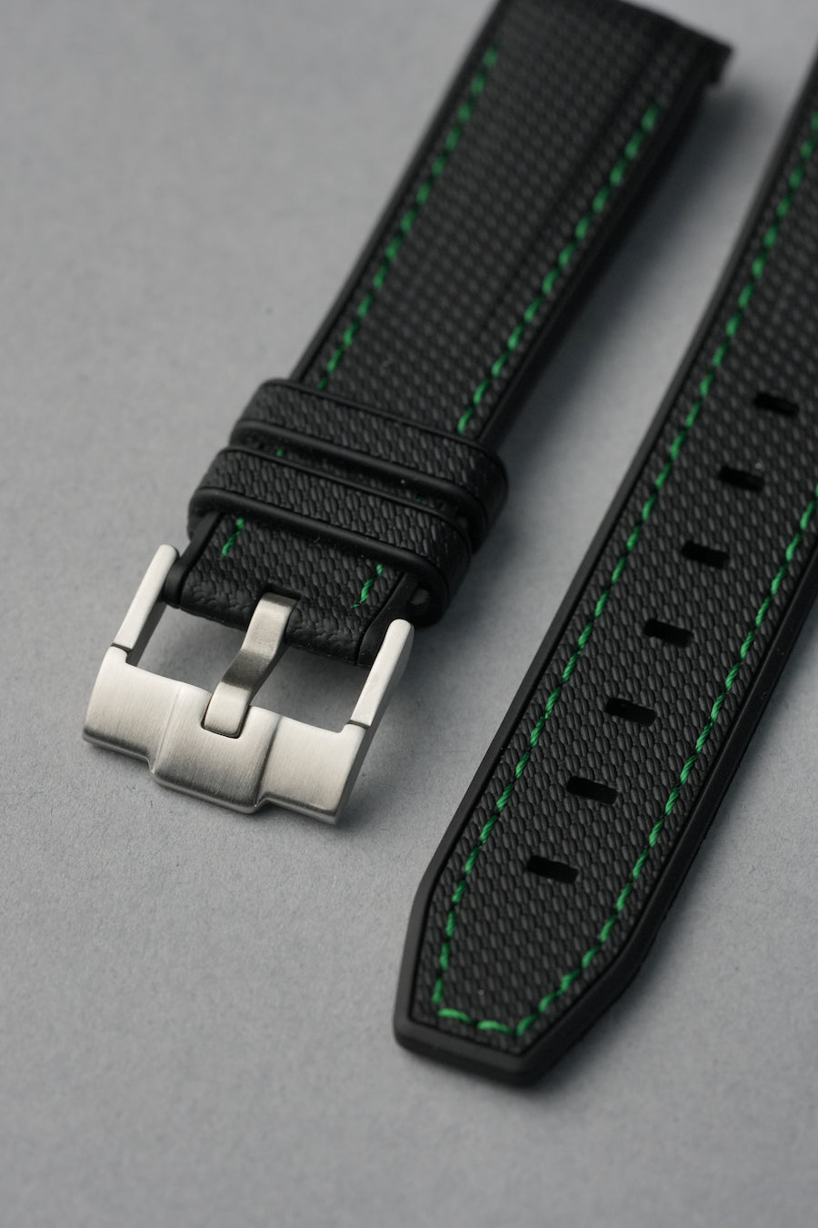 Black Woven Silicone Rubber Strap for MoonSwatch, Rolex & Omega – 20 mm