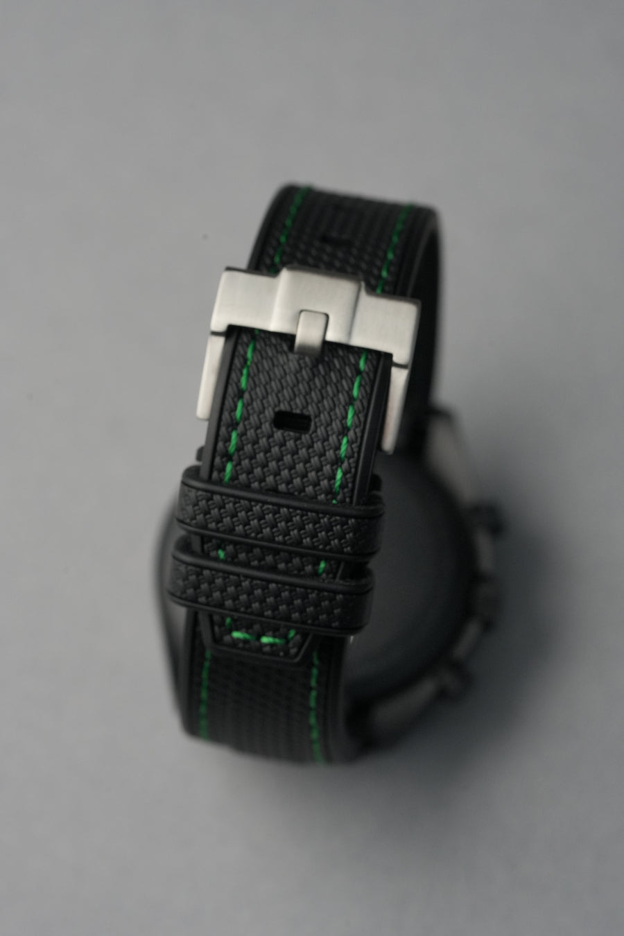 Black Woven Silicone Rubber Strap for MoonSwatch, Rolex & Omega – 20 mm