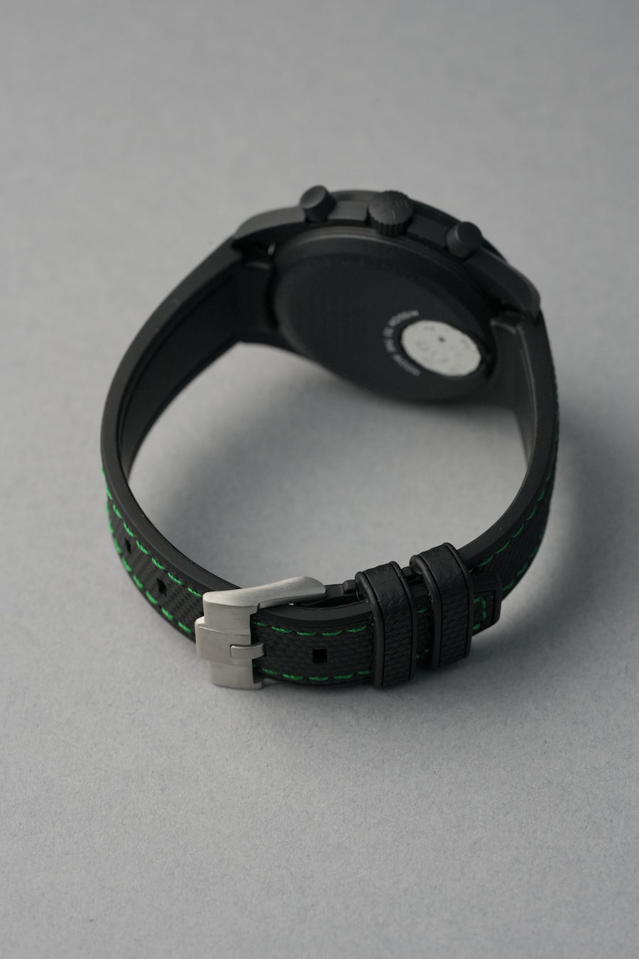Black Woven Silicone Rubber Strap for MoonSwatch, Rolex & Omega – 20 mm