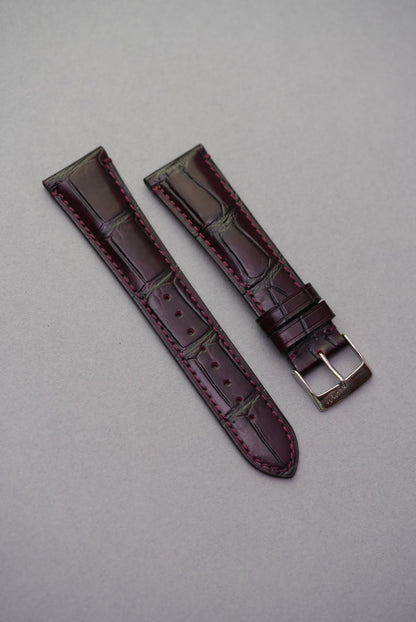 Embossed Alligator Leather Watch Strap – 18mm to 22mm (Handmade In Italy)