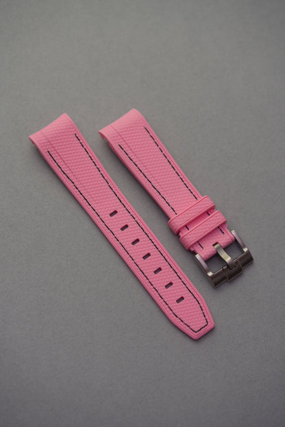 MoonSwatch Pink Moonphase Rubber Woven Strap