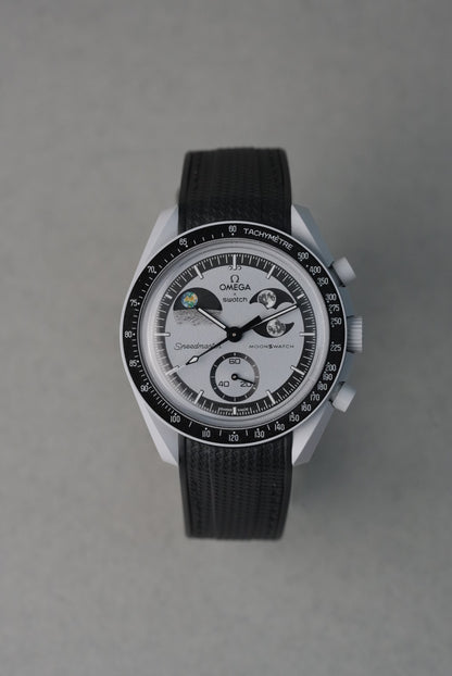 MoonSwatch EarthPhase Rubber Woven Strap — Black