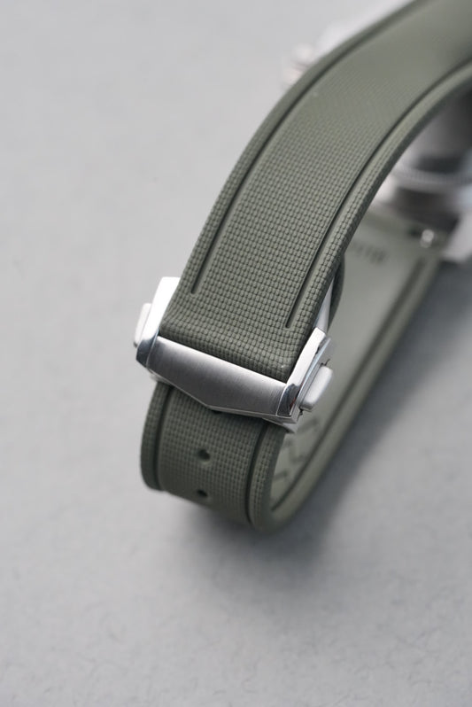 Sailcloth Effect FKM Rubber Strap with Deployant Clasp for Tudor Black Bay - Khaki