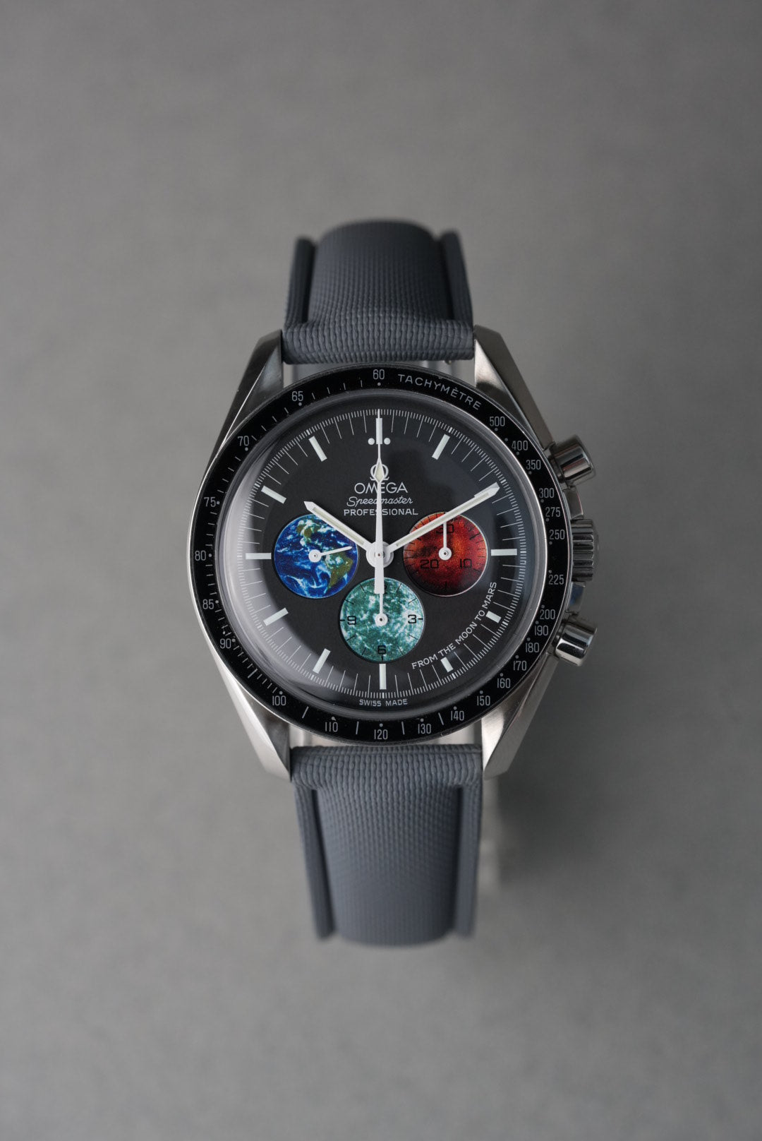 Sailcloth Effect FKM Rubber Strap with Deployant Clasp For OMEGA