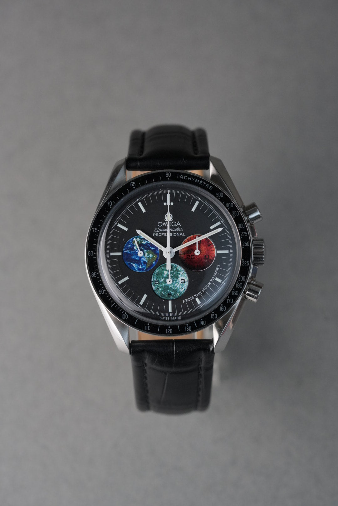 Embossed Leather Strap for Omega Speedmaster Professional – Black