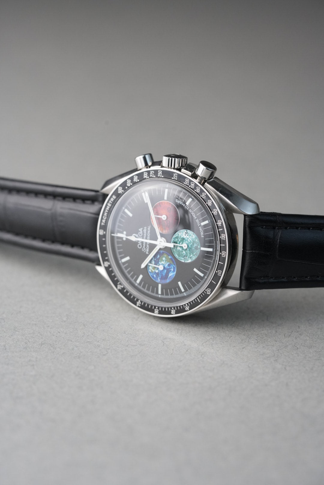 Embossed Leather Strap for Omega Speedmaster Professional – Black
