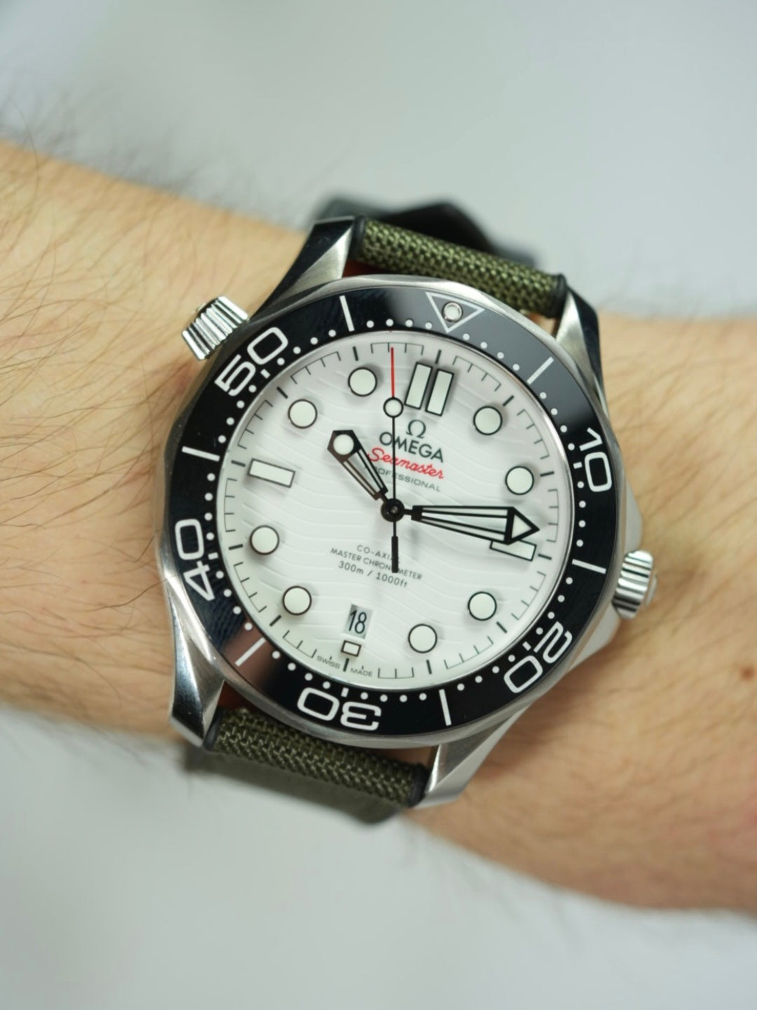 Sailcloth Hybrid Strap for OMEGA Seamaster Diver 300M Khaki