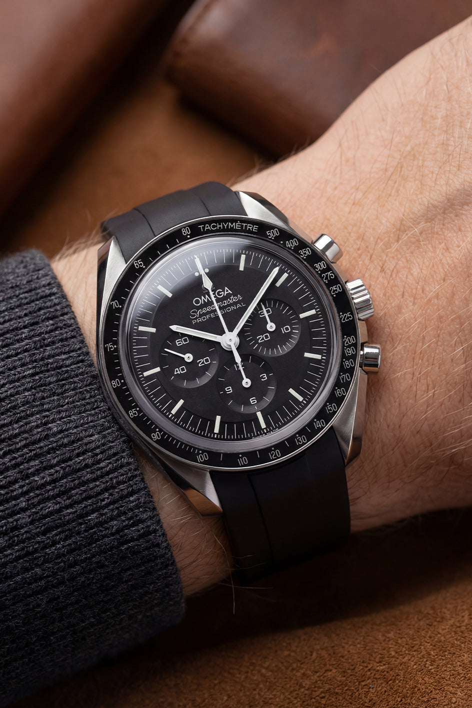 Omega Speedmaster Professional Curved FKM Rubber Strap Replacement