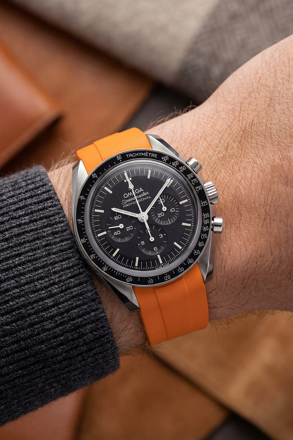 Omega Speedmaster Professional Curved FKM Rubber Strap Replacement