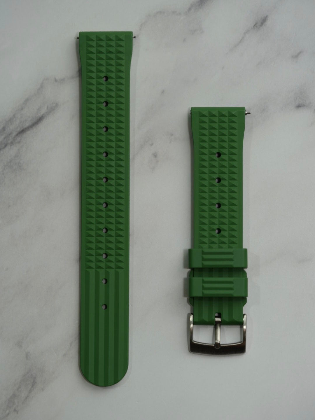 Fkm waffle pattern green strap replacement for Omega Seamaster