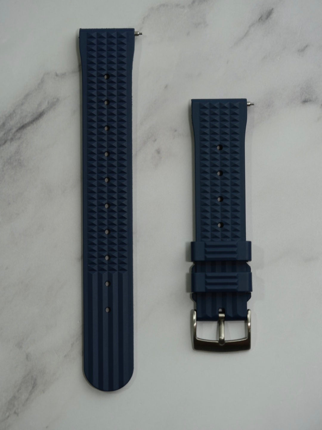 Fkm waffle pattern navy strap replacement for Omega Seamaster