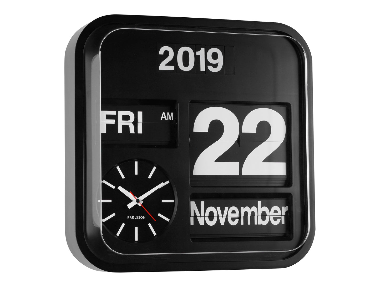 Karlsson Big Flip Wall Clock – Time, Day & Date Display